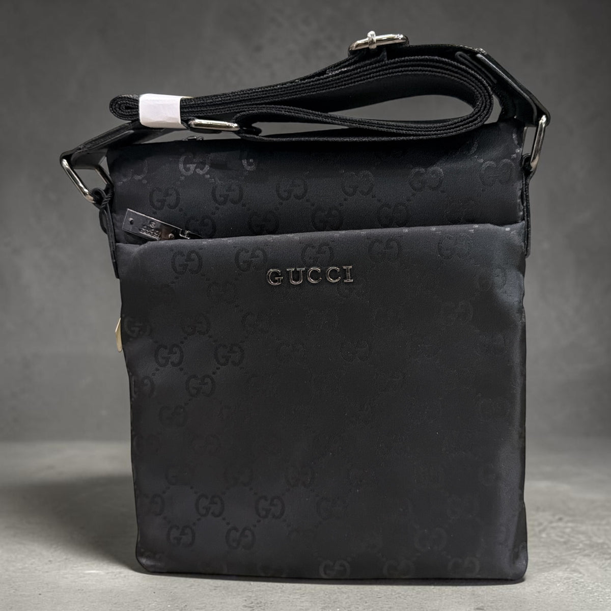 Premium Black Monogram Crossbody Shoulder Bag