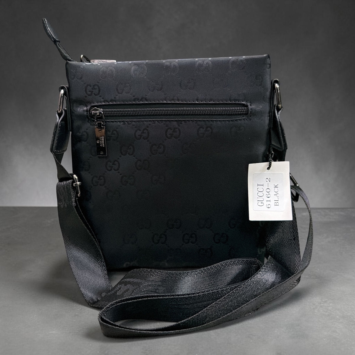 Premium Black Monogram Crossbody Shoulder Bag