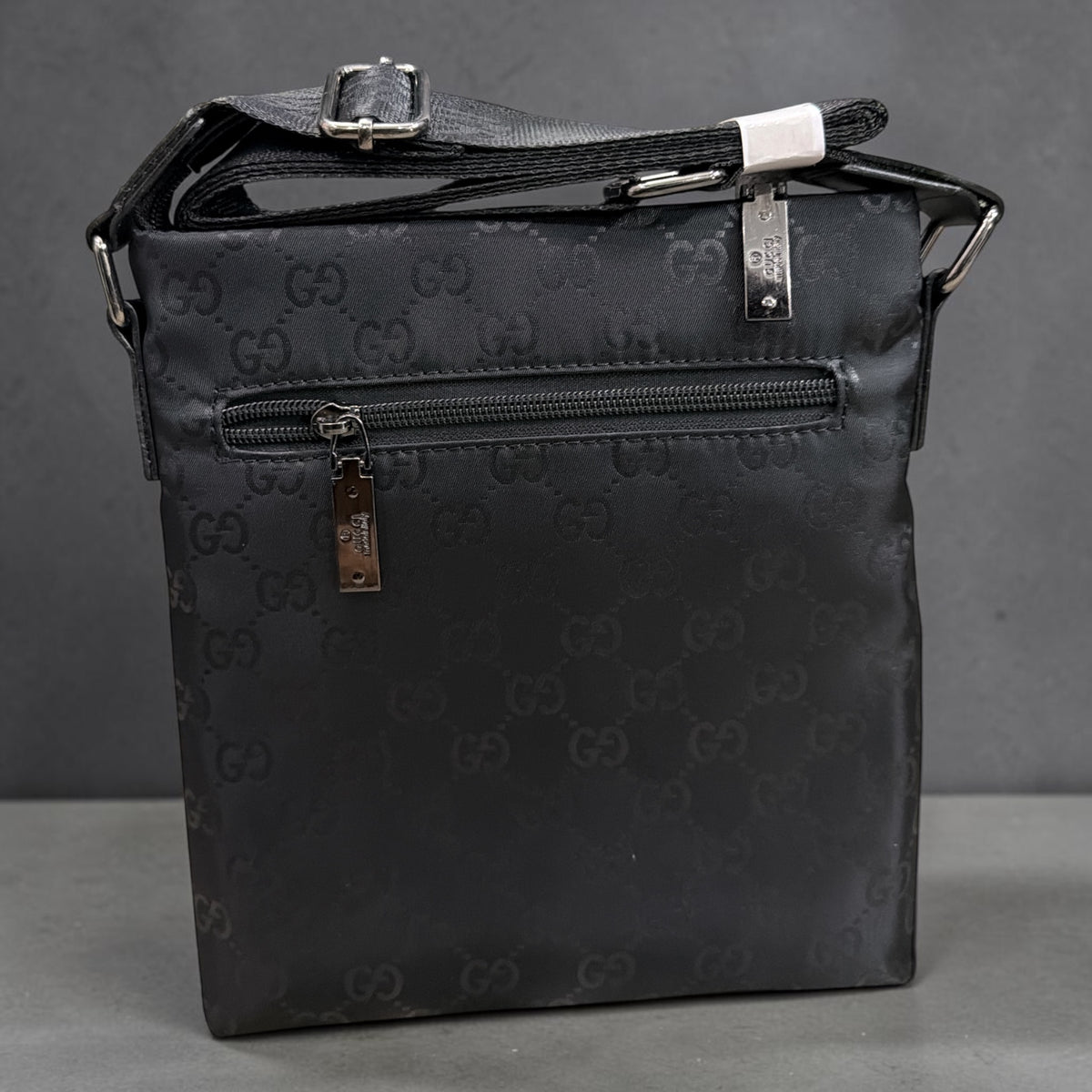 Premium Black Monogram Crossbody Shoulder Bag