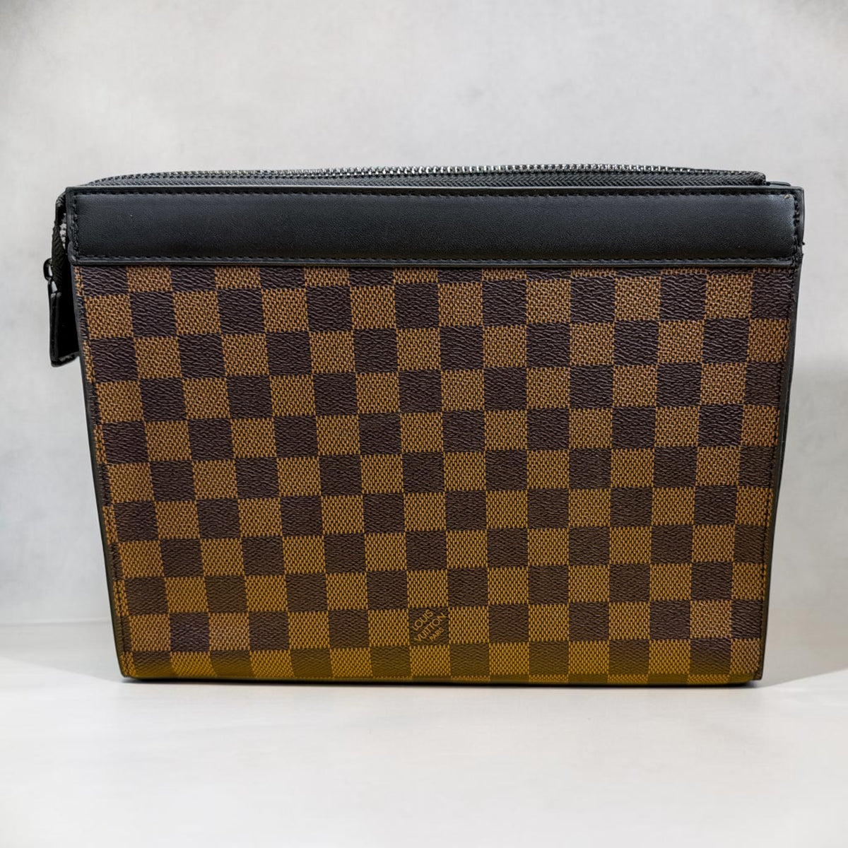 Monogram Checkered Handbag & Mini Pouch Set