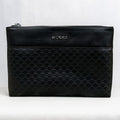Black Embossed Wristlet Clutch Bag